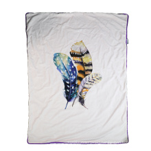 Feather Printed Double Side  Composite Kids Blanket  Fleece Bedding Children Throw Blanket